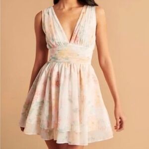 Abercrombie & Fitch White Floral Ruffled Mini Dress Womens XXL New
